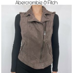 Abercrombie & Fitch Faux Suede Asymmetrical Vest